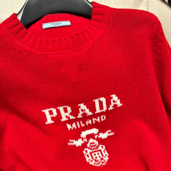 定番プラダ ウールxカシミア クルーネック セーター パチモン puw88691